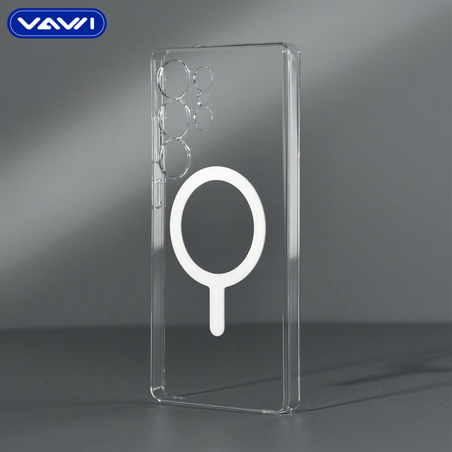 VAWI C012 High Quality Anti Yellowing Case Wholesale for Samsung S25 S24 S23 S22 Ultra/Plus clear Magnetic PC Case for iPhone