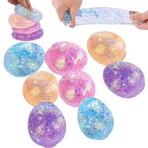Jouet Squishy en Maltose et Œuf, Balle Anti-Stress Transparente avec Paillettes, Jouet à Presser à Rebond Lent, Jouet Sensoriel Fidget, Décompression en Gros - Product Image 4