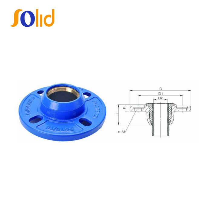 Ductile Iron Pipe Fitting Quick flange adaptor with Brass Ring for PE Pipe