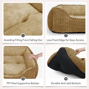 Eco-Friendly Solid Pattern Dog <b>Bed</b> Universal Square <b>Nest</b> for Dogs All Seasons Removable Washable 100% Polyester Fill Made Cloth - Product Image 3