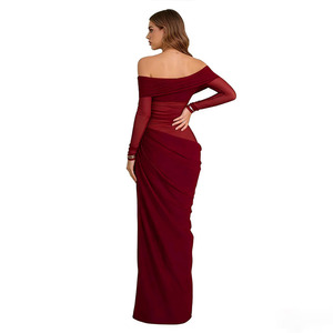 <span class=keywords><strong>Abito</strong></span> <span class=keywords><strong>Lungo</strong></span> Estivo Elegante Personalizzabile per Donna, Formale con <span class=keywords><strong>Maniche</strong></span> <span class=keywords><strong>Lunghe</strong></span> in <span class=keywords><strong>Chiffon</strong></span> Naturale, Senza Spalline - Product Image 2