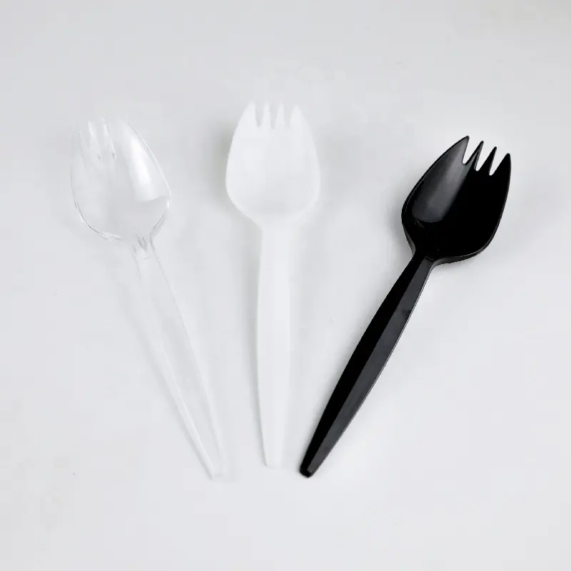 Food grade Disposable plastic spoon fork 2 in 1 luxury cutlery spork disposable plastic spork