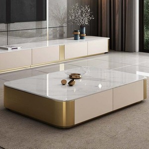 TV sang trọng đơn vị Tủ Tv hiện đại đứng Bàn cà phê với ngăn kéo đồ nội thất phòng khách kết hợp sàn Dài lưu trữ TV đứng - Product Image 3