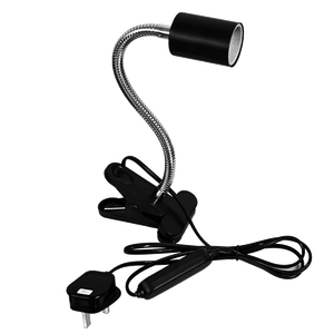 Lucky Herp High Quality 25W/50W Round Halogen Lamp Holder (Black Plastic &amp; Iron) for Reptile &amp; Amphibian <strong>Vivarium</strong> <strong>Lighting</strong> - Product Image 3