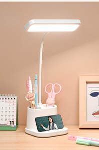 Lampe de table LED noire européenne pour la protection des yeux, idéale pour la lecture au chevet de la chambre, veilleuse et porte-stylo pour les étudiants - Product Image 3