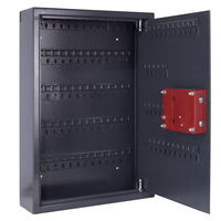Armoire à clés numérique électronique en acier laminé à froid noir, capacité 100 clés, crochets numérotés, éclairage LED, code maître, utilisateur