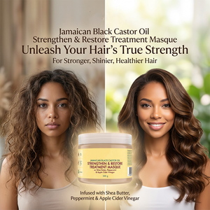Mantequilla de ricino negra para el cabello, tratamiento natural para suavizar el cabello, proteína reparadora para cabello rizado con aceite de coco, características refrescantes - Product Image 1