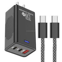 Chargeur USB C PD 120W 3 ports USB Charge rapide Type C Adaptateur de téléphone portable 120W Adaptateur de voyage pour Samsung/Xiaomi