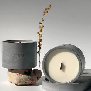 AIKUN Wholesale Custom Logo Soy Wax Concrete Scented Concrete <b>Candle</b> in Jar for Holiday and Graduation Decorations - Product Image 2