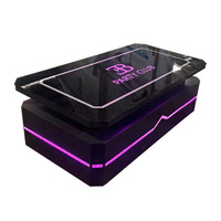 Table basse en verre trempé métallique illuminée, personnalisée en usine, pour KTV, boîtes de nuit, bars, salons - Mobilier de bar commercial de luxe
