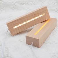 Lampe de base à LED pour acrylique Base de veilleuse à LED en bois rectangulaire Base de lampe à LED 3d en bois pour LED en bois 3D Base à LED en bois clair