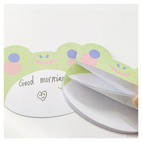 Blocs-notes magnétiques autocollants de haute qualité, forme d'animaux de dessin animé personnalisés, découpés à la forme, feuilles mobiles, notes adhésives, lot de 30 feuilles, bureau