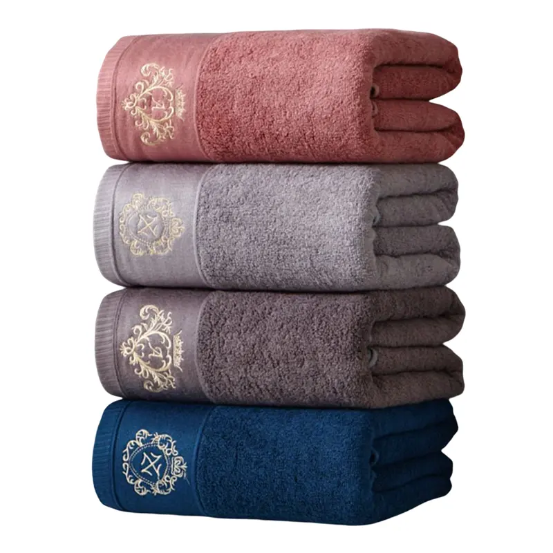 5 Star Hotel Towels White Custom Logo Bathroom 100% Cotton Face Hand Bath Hotel Toalla Towel Set