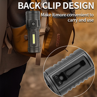 Lampe torche extérieure COB 12*LED 3W blanche, batterie lithium intégrée, haute luminosité, étanche, ABS, avec clip magnétique latéral pour réparation et travail