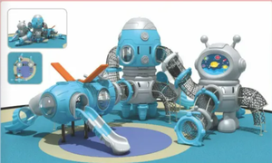 Mới Ngoài Trời Bầu Trời Màu Xanh Chủ Đề Mẫu Giáo Khách Sạn Trượt Thiết Bị Vinyl Và Nhựa Kết Hợp Leo Núi Trượt - Product Image 4