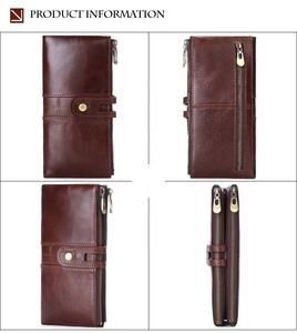 AndoBag Genuine Leather Long <b>Wallet</b> <b>for</b> <b>Men</b> <b>RFID</b> Blocking Top Layer Cowhide Cow Leather Buckle Zipper Purse Clutch Bag - Product Image 5