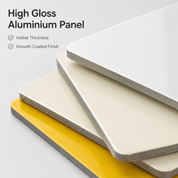 Échantillon de panneau composite en aluminium (ACP) Alucobond brillant 3mm 4mm PVDF pour revêtement mural intérieur et cloison de plafond 20x30cm