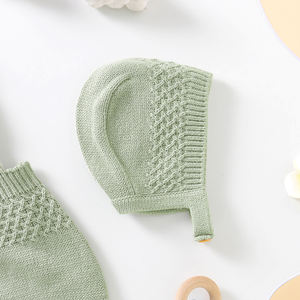 Grosir Pabrik Musim Panas 0-24 bulan pakaian bayi balita baru lahir pakaian bayi <span class=keywords><strong>2</strong></span> buah Set Romper Suspender Bodysuit dengan tudung - Product Image 5