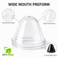 Preform Stoples PET Mulut Lebar Food-Grade Bebas BPA untuk Selai Kacang, Saus, Kacang Campur, Stoples Penyimpanan Buah Kering