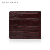 Nouveau produit en dropshipping, portefeuille de luxe en cuir de crocodile bordeaux pour hommes