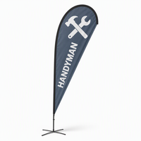 Drapeau plume portable promotionnel en stock avec mât et base croisée pour événements communautaires