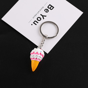 Porte-clés en résine en forme de cornet de crème glacée, artisanat fait main, pendentif, ornement, accessoire pour cadeaux DIY, décoration, printemps 2025, origine Yiwu - Product Image 2