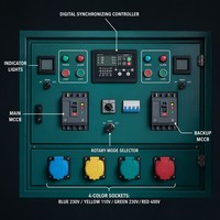 Panneau de synchronisation de groupe électrogène Haowei HWTQ-400 en gros, 50kVA-500kVA, protection contre les pannes 50ms, commutation 10ms, synchronisation d'alimentation industrielle
