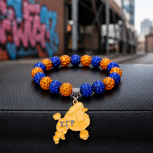 Braccialetti Elastici con Perline e Lettere Greche per Donne, Gioielli Sorority Sigma Gamma RHO Pretty Poodle 1922, Idea Regalo - Product Image 3
