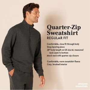 Sweat-shirt en polaire à col zippé pour homme Amazon Essentials, manches longues, respirant, coupe classique - Product Image 2