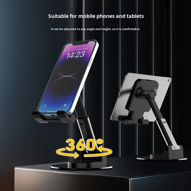 Desktop Foldable Flexible Phone Stand 360 Degree Rotation Adjustable Support Adhesive Mount Silicone ABS Material
