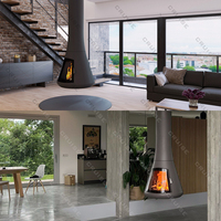 CRUISE Cheminée suspendue moderne au bioéthanol de 1010mm pour une utilisation en intérieur Chauffage de villa flottante respectueux de l'environnement