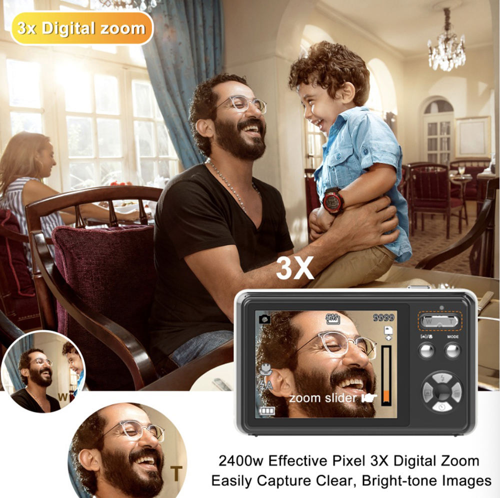 2.7K 1080P CMOS High Definition Digital Photography Mirrorless Camera Vlogging Video Camera