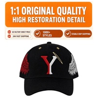 Gorras de Béisbol de Alta Calidad de 5 Paneles DH HAYS X JUNIOR H con Visera Curva y Bordado 3D, Gorras Originales de Calidad Beard