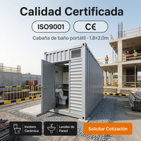 Cabine de toilette portable préfabriquée, toilettes mobiles en acier ondulé, sanitaires modulaires avec toilettes en céramique et lavabo pour la construction