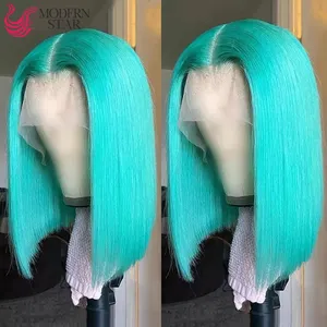 Brazilian Virgin Short Bob Lace Front Wigs Human Hair Wholesale 613 Blonde Blue Red Grey Green Ombre Wigs For Black Women