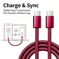 Kabel Pengisian Cepat PD 60W 3.3FT Baru 2026 untuk iPhone 18 Pro Max 3A USB-C ke Type-C, Kabel Data Pengisi Daya Ponsel untuk iPhone 15