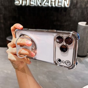 High quality Clear Rotating ring holder Mobile phone case for iPhone 17 air 16 15 14 pro max Shockproof Air Cushion <b>cover</b> back - Product Image 5