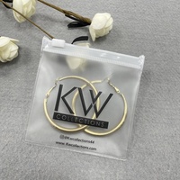 Bolsa Ziplock de PVC pequeña para joyería con logotipo personalizado, bolsas con cremallera para embalaje de plástico, bolsa transparente con cierre de cremallera esmerilada para collar y pendientes