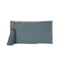 Dompet Wanita Kulit PU Biru Teal dengan Resleting, Dompet Panjang dengan Tempat Kartu yang Dapat Dilepas, Portabel 6 Inci untuk Sehari-hari.