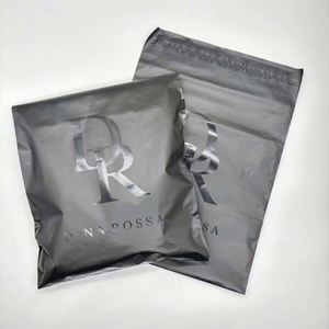 Custom LOGO Recycle <b>Clothes</b> Shipping Package Poly Shipping Mailer Polymailer Bag Matte Black Mailing Bags for Packaging - Product Image 3