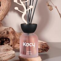 Bouteille en verre vide de forme ronde avec logo personnalisé de luxe 100ml 150ml 200ml diffuseur de roseau givré avec emballage cadeau