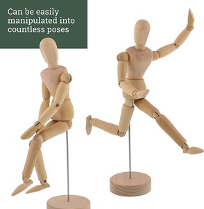 <span class=keywords><strong>Mannequin</strong></span> articulé de <span class=keywords><strong>mannequin</strong></span> de dessin d'artiste féminine en <span class=keywords><strong>bois</strong></span> de 8 "avec base et corps flexible - Product Image 4