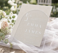 Carte d'invitation de mariage minimaliste en acrylique transparent avec impression blanche personnalisée