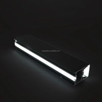 Luminaires LED linéaires intelligents en alliage d'aluminium noir, dimmables, CRI 90 élevé, pour salon, chambre, bureau, couloir, cuisine
