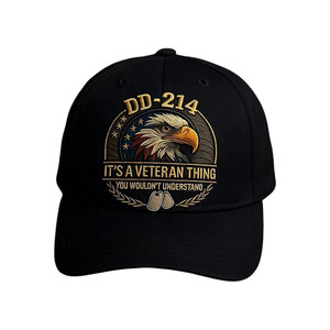 Gorra de béisbol para hombre con estampado de sombrero de explosiones transfronterizo, estilo veterano, gorra parasol de algodón con bordado a máquina DD-214 - Product Image 2