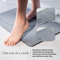 Tapis de douche en terre de diatomée naturelle antidérapant, super absorbant et à séchage rapide, tapis de bain en pierre de diatomite en gros