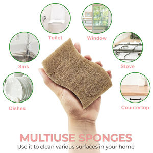 Spons Dapur Ramah Lingkungan dari Bahan Sisal, Kapas, Biodegradable, Alami, dan Kompos, Spons Penggosok Selulosa dan Kelapa - Product Image 3