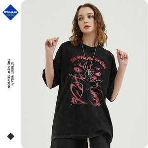 <span class=keywords><strong>2022</strong></span> OEM logo nuovo arrivo allentato design uomo tshirt high street style stampa grafica cotone gratuito oversize per maglietta da uomo anime - Product Image 4