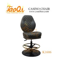 K1606 Moderner Verstellbarer Kommerzieller Casino-Stuhl Drehbarer Barhocker PU-Leder-Sitz Holzrahmen Slot Poker Black Jack Spieltisch