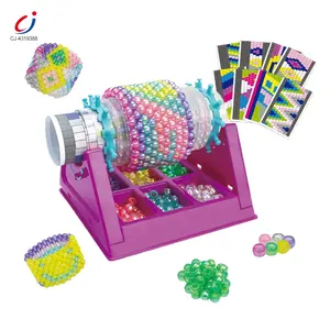 Chengji pulseira de brinquedo de contas kit de tecelagem jogo educacional para meninas diy artesanal pulseira de contas coloridas máquina